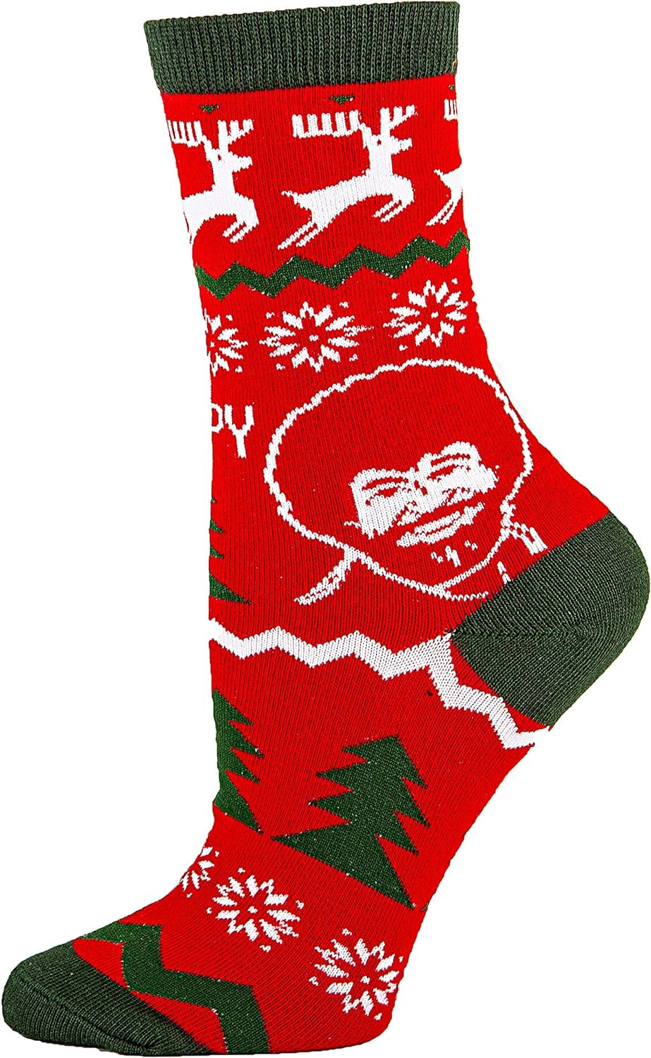 Oooh Yeah Women'S Novelty Crew Socks, Funny Socks for Bob Ross, Holiday Socks, Christmas Socks, Crazy Socks