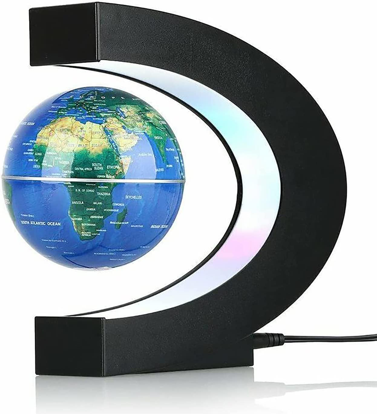 Magnetic Levitation Globe with LED Light, Cool Gadgets Floating Lamp Globe Decor, Cool Tech Gifts for Men/Father/Husband/Boyfriend/Kids/Boss, Great Technology Gifts Idea (Blue)