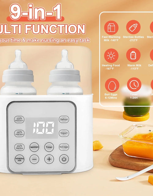 Load image into Gallery viewer, Baby , 9-In-1 Portable , Baby Bottle Sterilizer, Double Bottle Breast Milk Warmer with LCD Display, Timer &amp; 24H Temperature Control
