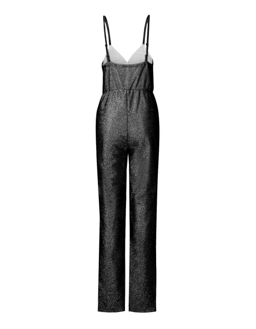 Load image into Gallery viewer, Women Elegant Sleeveless Sequined Glitter Shiny Jumpsuit Trousers Wide Leg Pants Sexy Slim Fit Backless Jumpsuit Romper Overalls
