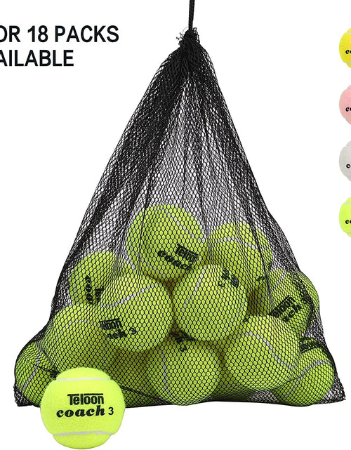 Load image into Gallery viewer, Pressure Training Tennis Balls-12 or 18 Count-Mesh Carry Bag，4 Colors Available，Pressureless Training Exercise Tennis Balls for Beginners.
