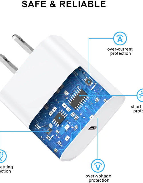 Load image into Gallery viewer, Iphone Fast Charger, 3 Pack [Apple Mfi Certified] 20W Type C Charger Block with 6FT USB C to Lightning Fast Charging Data Sync Cable Compatible for Iphone 14 13 12 11 Pro Max XS XR X (White）
