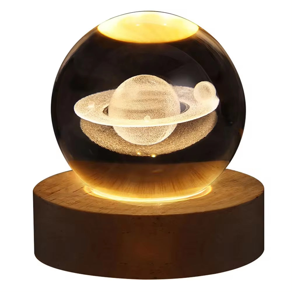 Unique 3D Crystal Ball Lamp with Galaxy and Planetary Projections USB Night Light for Cozy Atmosphere Plasma Ball