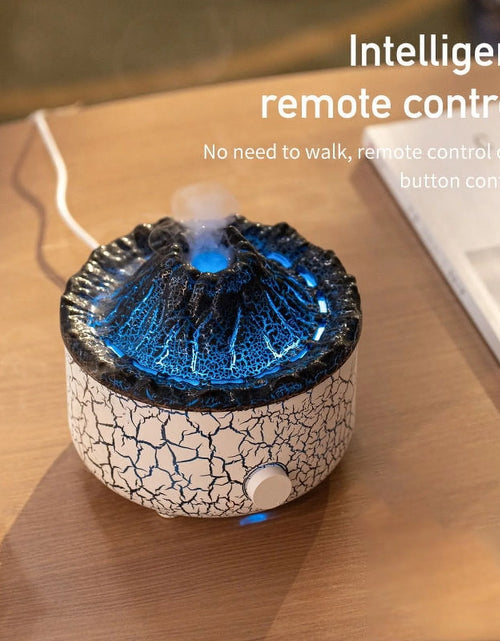 Load image into Gallery viewer, Flame Diffuser Humidifier, with 3D Flame and Volcano Effect, 560Ml Aroma Essential Oil Diffuser with Remote Control, White
